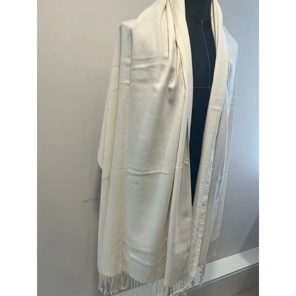 Pashmina Scarf Wrap Shawl Ivory JL
